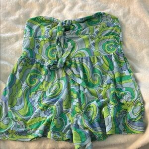 Colorful Swirl Strapless Romper